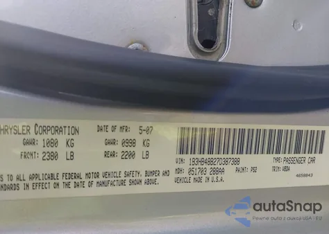 2007 Dodge Caliber Sxt z USA, uszkodzony, nr VIN 1B3HB48B27D387388